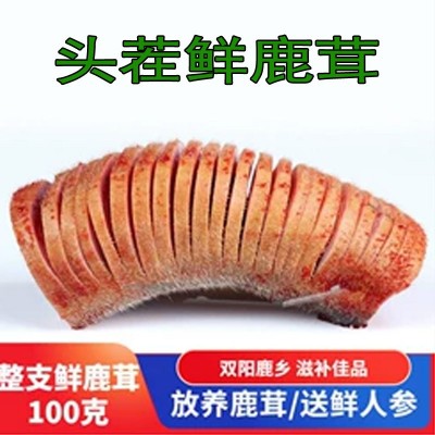 新鲜鹿茸100g含血鹿茸段片整根整支鹿茸煲汤泡酒药材吉林梅花鹿乡图1