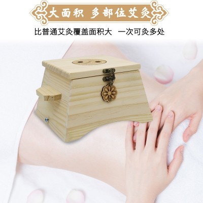 八卦腰腹部灸盒艾灸腹部艾灸盒木制可调节控温家用厂家批发图2