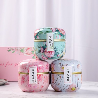 节日礼盒伴手礼花茶 罐装三角茶包白桃乌龙茶蜜桃绿茶配手提袋图2