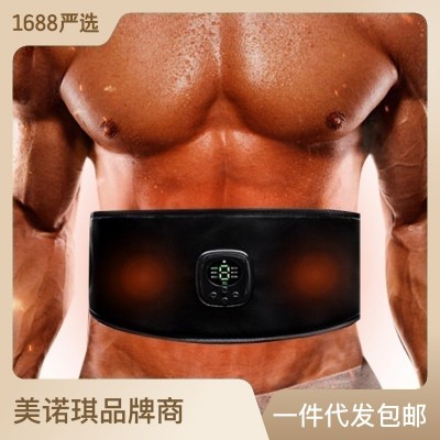 健身腰带加热腹肌贴腰带震动硅胶键腹仪收腹机塑形美腰肌肉贴EMS图1