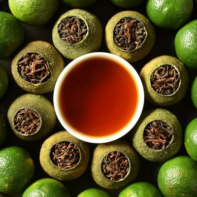 批发新会小青柑年货礼盒装青桔普洱茶迷你小沱茶青桔陈皮茶叶250g图2