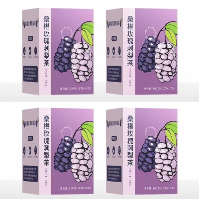桑葚玫瑰刺梨茶红枣百合茯苓重瓣红玫瑰黑枸杞柠檬组合养生茶花茶图4