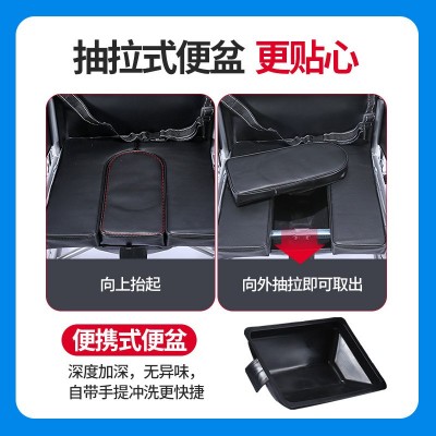 厂家吉盈加厚钢管轮椅折叠轻便便携带坐便器老年残疾人手推轮椅车图2