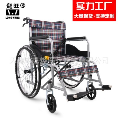 龙旺轮椅 加厚钢管软座垫不带坐便老年人残疾人轮椅批发厂家批发图2