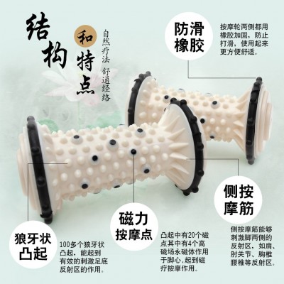 乐哈哈风火轮脚踏踩足脚底按摩滚动轮式按摩器家用磁力穴位足疗机图3