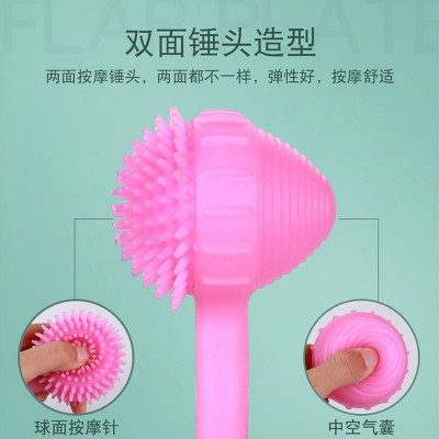 按摩捶批发 颈椎肩经络拍打器硅胶棒敲打锤子 手持式后背经络捶图2