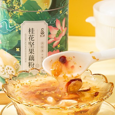 桂花坚果藕粉350g罐装速溶营养早餐代餐饱腹奇亚籽坚果藕粉批发图2