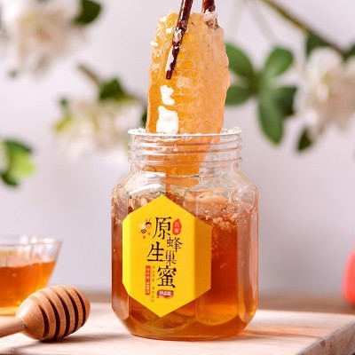 蜂巢蜜农场直供瓶装土蜂蜜结晶现货批发百花蜜500g一件代发蜂巢蜜图2