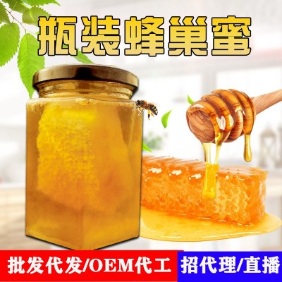 蜂蜜厂家代发瓶装蜂窝蜜百花蜂巢蜜荆条蜂巢蜜嚼着吃蜂窝蜜特产图2