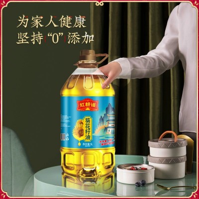 红耕谣葵花籽油食用油5L物理压榨家用压榨乌克兰葵花子油一件代发图4