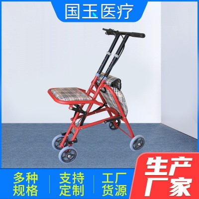 老年购物手推车 可坐可推买菜小拉车 座椅助行折叠四轮代步车2辆图3