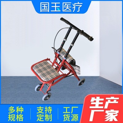 老年购物手推车 可坐可推买菜小拉车 座椅助行折叠四轮代步车2辆图2