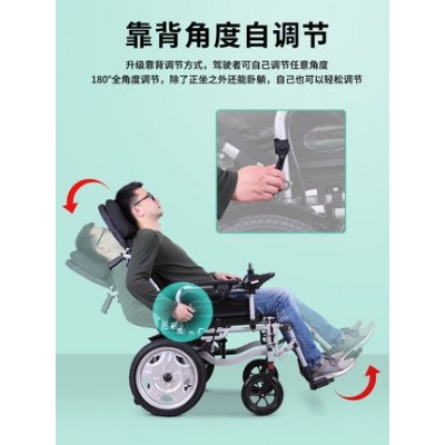 电动轮椅自动折叠轻便四轮残疾人老人老年代步车2辆图2