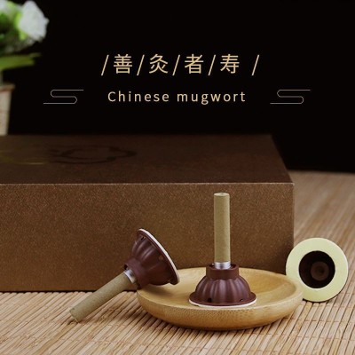 厂家批发蕲艾艾灸贴60粒盒装艾绒灸艾柱艾烛贴艾灸馆用蕲艾灸灸贴图2