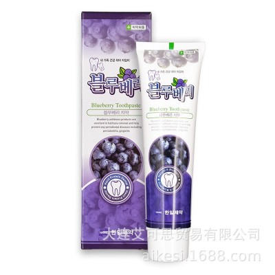 韩国进口NANO韩一蓝莓水果牙膏3支图3