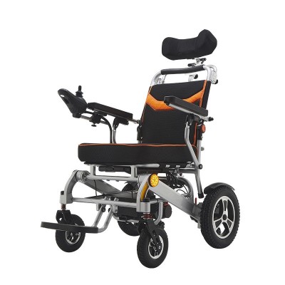 铝合金电动轮椅锂电池轻便可折叠智能四轮老年代步车靠背可躺带转