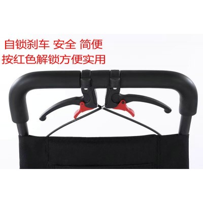 互康铝合金轮椅轻便折叠老人专用旅行便携式简易老年手推代步车图3