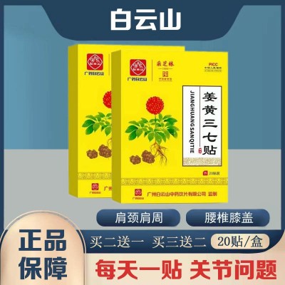 广州白云山姜黄三七贴 腰椎关节膝盖颈椎肩周艾灸热敷贴一件代发图4