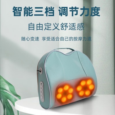 颈椎按摩器颈肩背部肩颈部按摩枕头多功能电动仪车载热敷靠枕家用图4