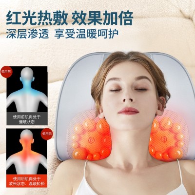 舒晟颈椎按摩仪器背部腰部全身办公室按摩靠垫家用肩颈揉捏按摩枕图2