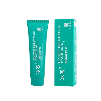 清仓价冰客茶树精油牙膏100g家庭装成人双重净白清新口气牙膏批发图5