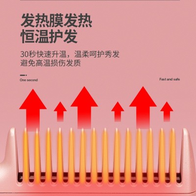 热梳直发梳便携式充电直发梳加热usb直髮梳二合一卷发发型礼盒图3