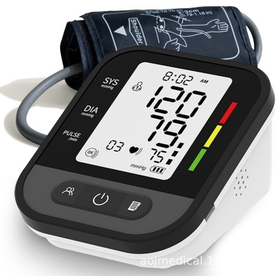 三色背光血压计家用臂式电子血压计智能语音播报血压仪支持定制