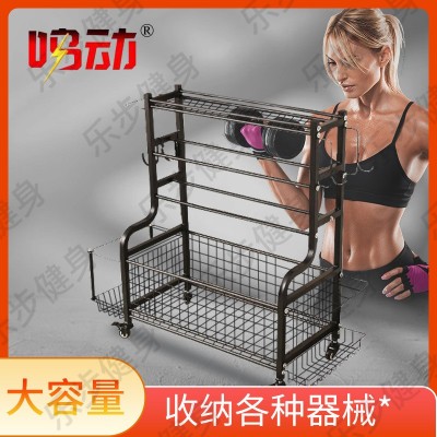 多功能哑铃架壶铃架运动健身器收纳架推车体育置物架篮球瑜伽架图2