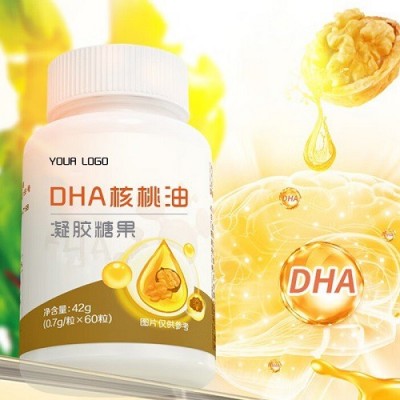 dha藻油核桃油凝胶糖果贴牌定制OEM代加工工厂软糖定制瓶30粒图2