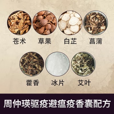 防疫香囊香包 王琦周仲瑛配方草本中药粉车载防疫驱疫香粉包批发图2