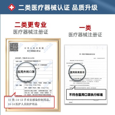 优禾康白色口罩独立包装一次性医用外科口罩3d立体轻薄透气高颜值图4