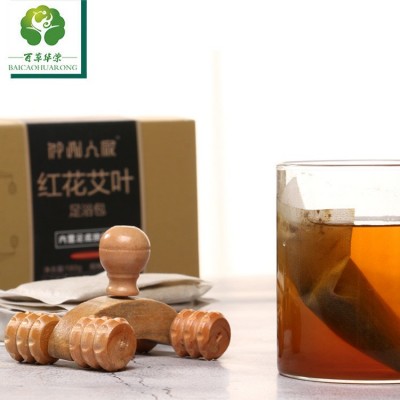 百草华荣厂家批发泡脚包 6克*30包蒲公英三七红花艾叶足浴包图3