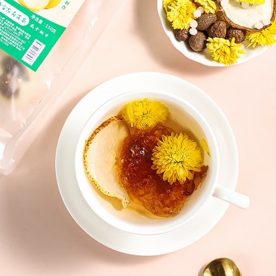 艳茗堂 胖大海雪梨菊花茶胖大海雪梨琵琶秋冬组合雪梨咽喉清润茶图2