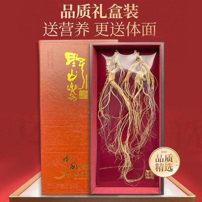 长白山林下参干货整支生晒20年散装野山人参林下籽产地批发礼盒装图3