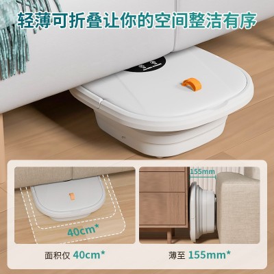 跨境可折叠足浴盆泡脚桶电动按摩器加热自动泡脚盆深桶家用足疗机图5