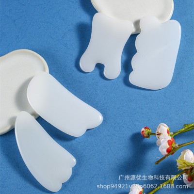 源优玉石刮痧拨筋棒脸部刮痧眼部面部全身刮痧板 白玉玉石刮痧板图2