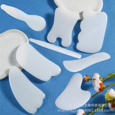 源优玉石刮痧拨筋棒脸部刮痧眼部面部全身刮痧板 白玉玉石刮痧板图5
