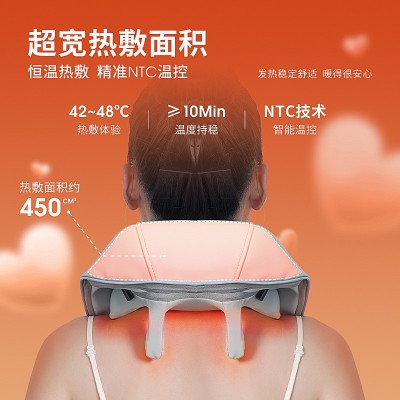 按摩披肩批发多功能颈椎颈肩斜方肌按摩器厂家直销按摩加热披肩图2