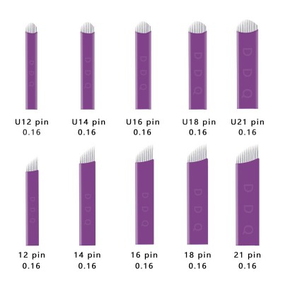 紫皮纹绣针片 手工打雾针 半永久纹绣针0.16圆弧针片 雾眉针