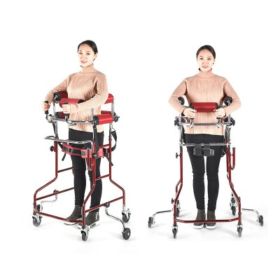 铝合金助行器 残疾人康复器材 成人学步车 老年人带轮带坐站立架