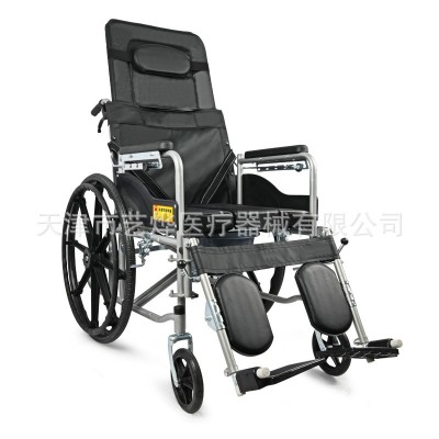 龙旺轮椅钢管可折叠半全躺带坐便老年人残疾人代步车批发厂家批发