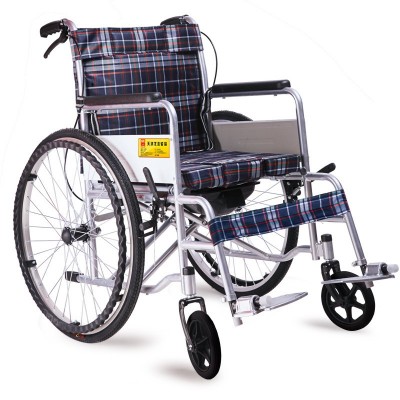 龙旺轮椅 加厚钢管可折叠带坐便老年人残疾人代步车批发
