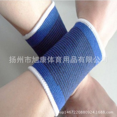 旭康宝蓝针织护腕运动护具负重护手腕吸汗厂家批发图2