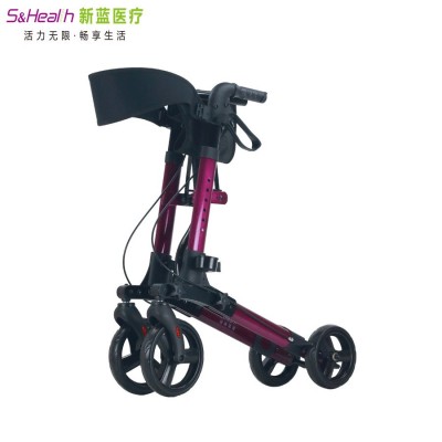 购物车铝合金折叠便携老人助行车代步车手推车康复行走助行器图3