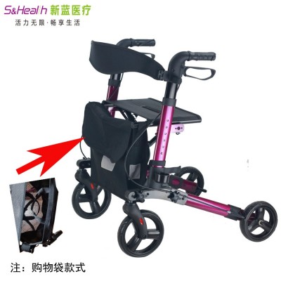购物车铝合金折叠便携老人助行车代步车手推车康复行走助行器图4