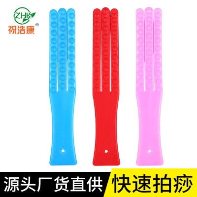 按摩棒健身经络拍打拍痧板 软三指 拍打板敲打捶背拍批发图5