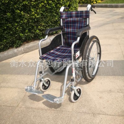 折叠轻便窄门便携小型残疾人老人手推代步车儿童充气轮椅仅重14kg图4