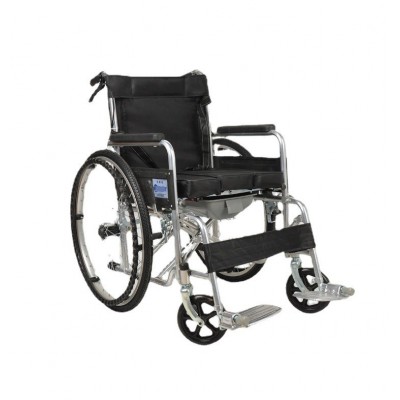 厂家批发手动轮椅折叠轻便老人手推坐便器老年人加厚残疾人轮椅车