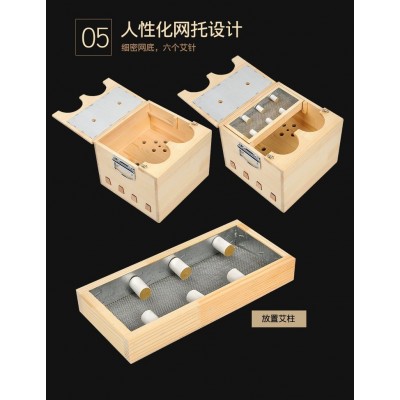 木制足疗器具家用双足温灸足部灸盒足底艾灸盒脚底熏足灸盒图4