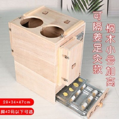 超大足部足灸艾灸盒实木木制足疗艾炙箱熏脚部家用仪灸脚器随身灸图4